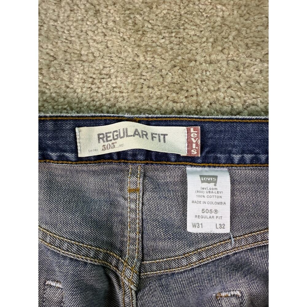 Vintage 00s Levi's 505 Blue Jeans Size 31x32 Classic Denim Y2K Western C097 - Picture 7 of 13